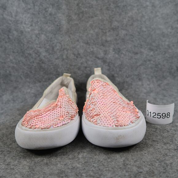 Cat & Jack Shoes Kids 2 Sneakers Slip On Casual Trainers Sequin Embellished Pink - Picture 2 of 11